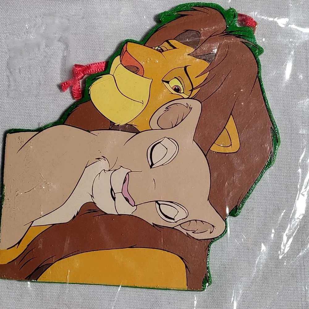 Vintage‎ Disney Lion King Wooden Christmas Ornament Kurt Adler Nala and Mufasa